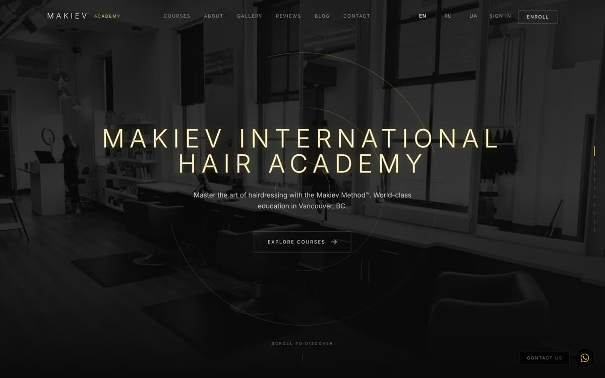 Makiev International Hair Academy live site