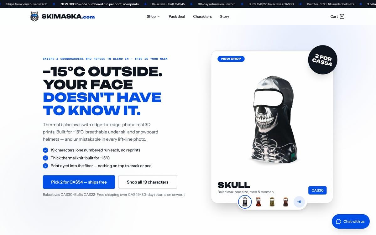 SKIMASKA home page